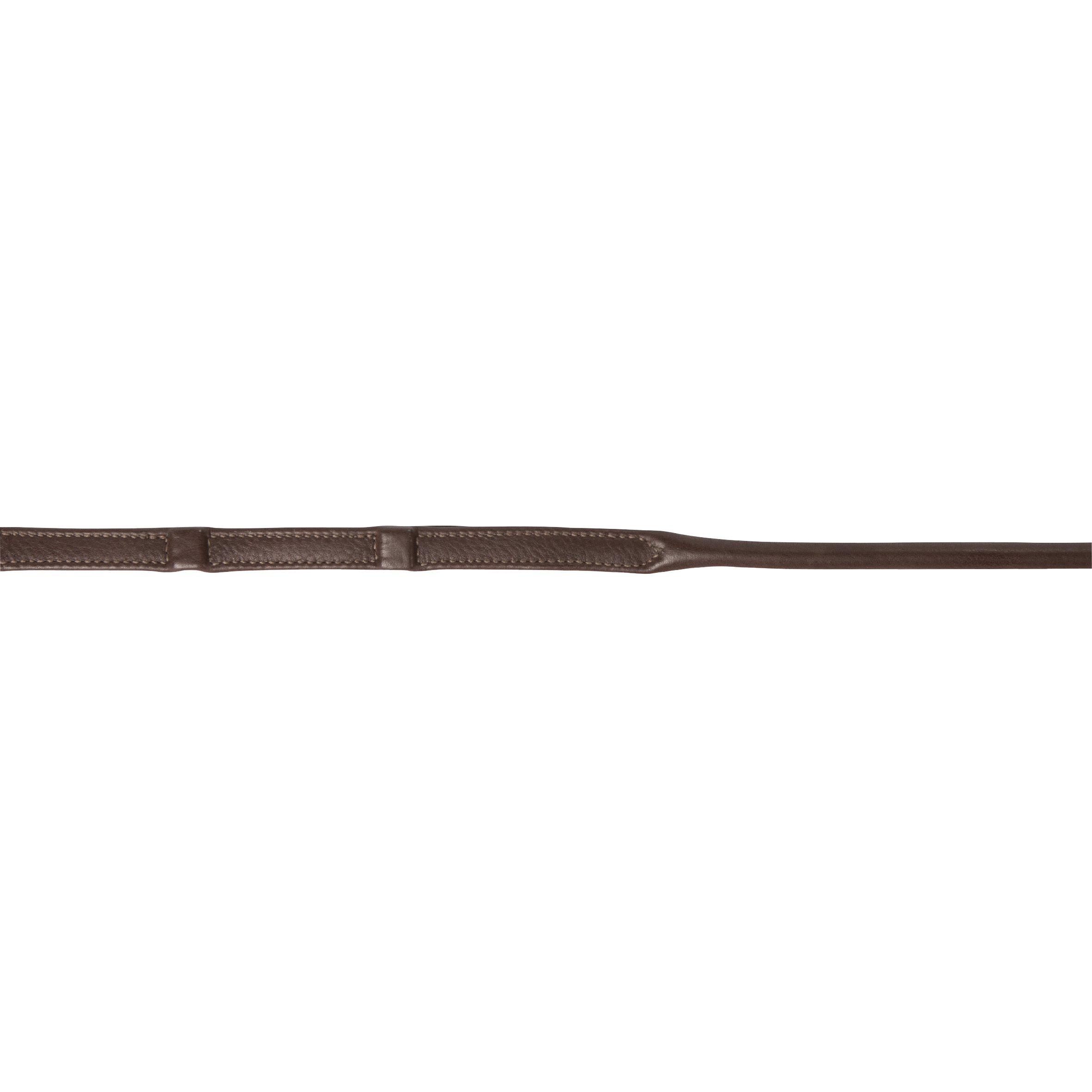 Lippo Round Stitch Reins with Stoppers - Chocolate