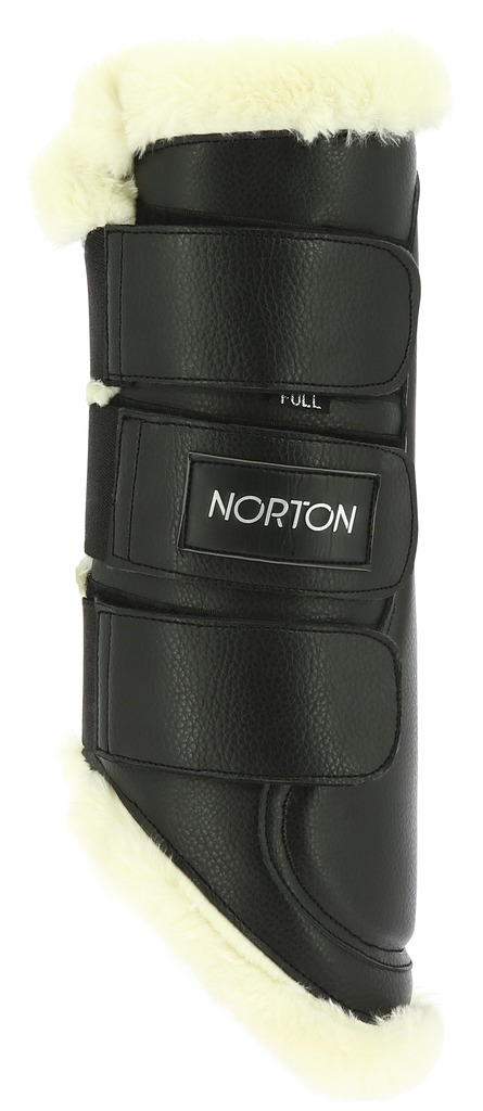 NORTON Closed Benskydd Med Syntetiskt Fårskinn Häst Svart/Off White - 3