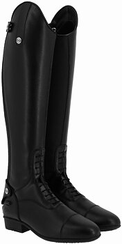 Riding World Schnürstiefel aus Synthetik - Hohe Höhe/Breite Weite Schwarz