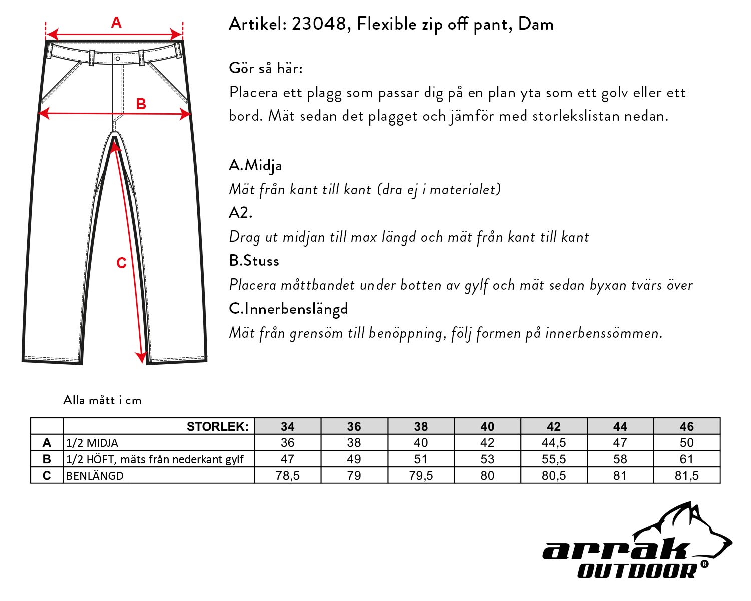 Arrak Outdoor Flexible Zip Off Byxor - Dam Grön