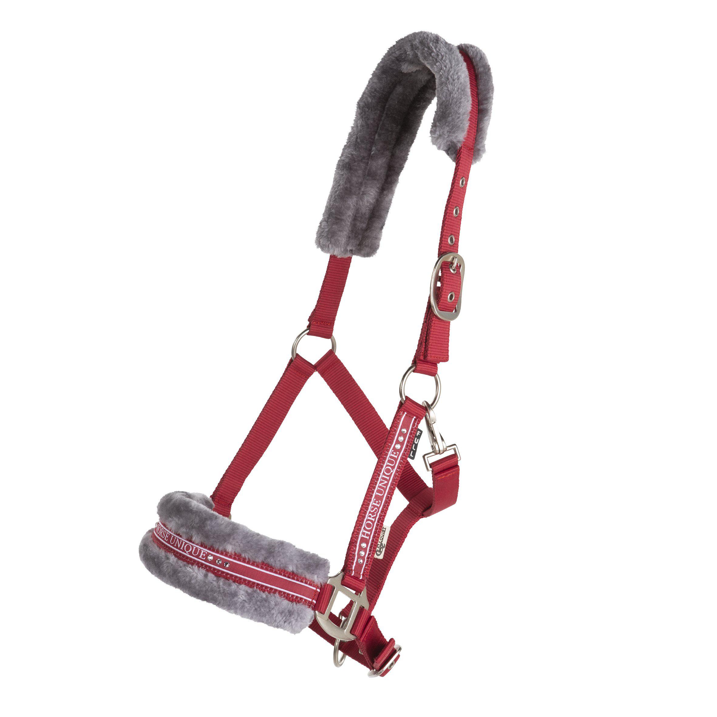 Horse Unique Grimma Med Päls - Röd/Grå Päls