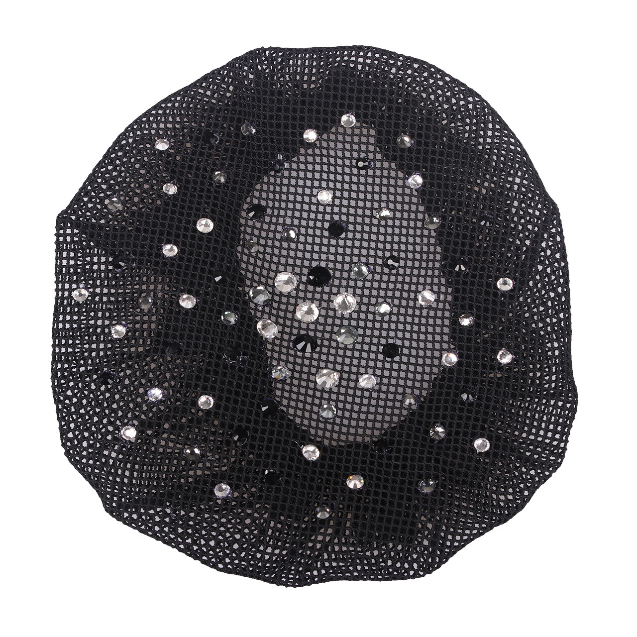 QHP Hair net with glitter stones - Black/Silver