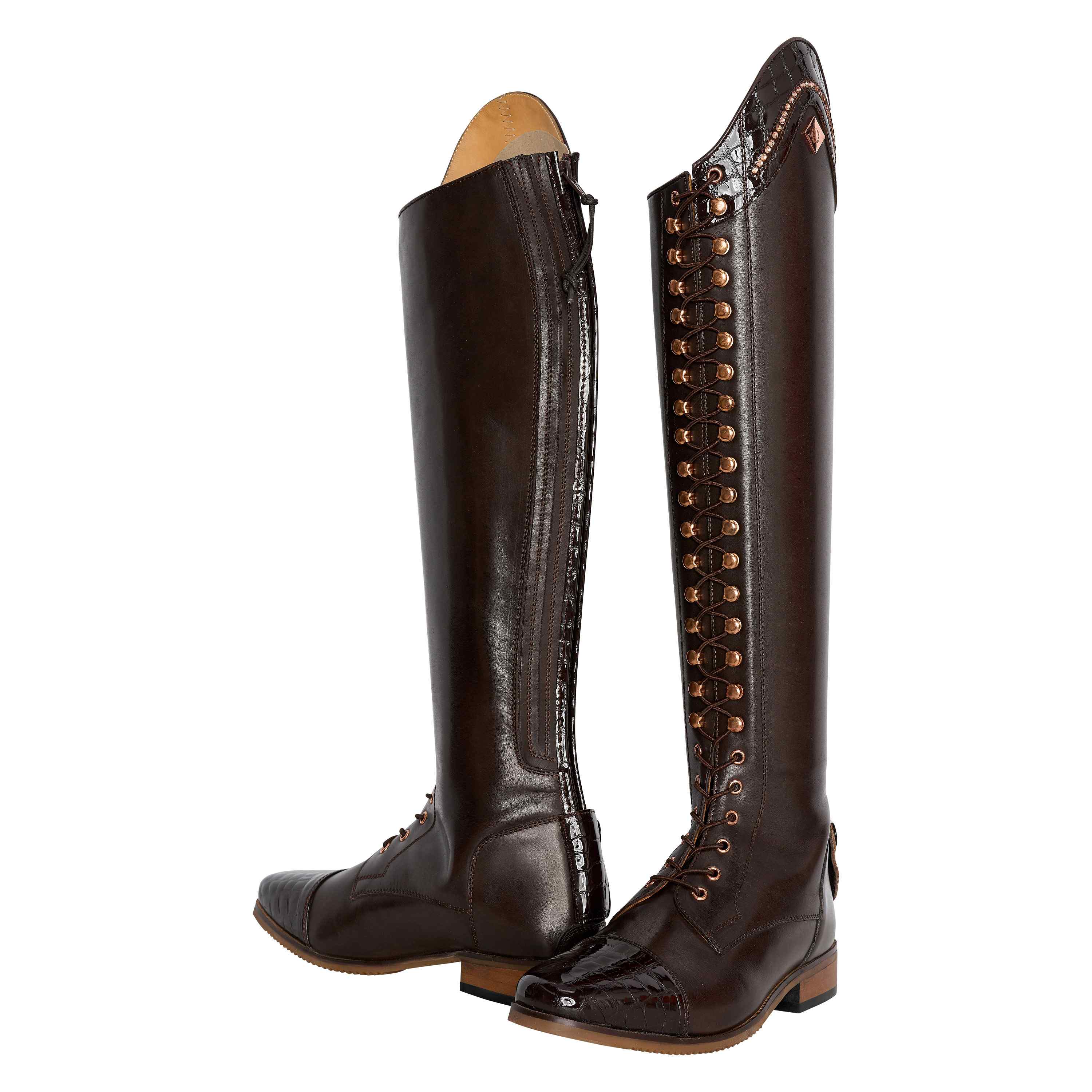 Imperial Riding Ridstövlar Olania Dressage Wide Brown-Brown Croco (37)