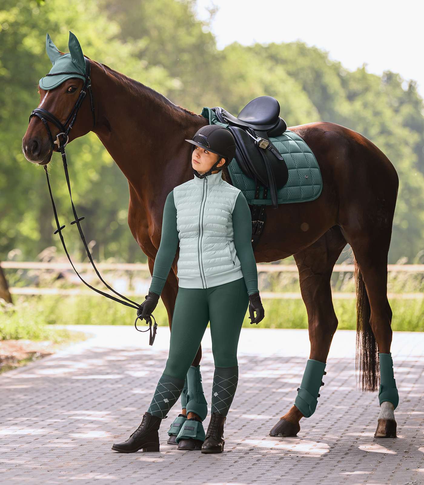 ELT Argyle Riding Socks - pine green - 2