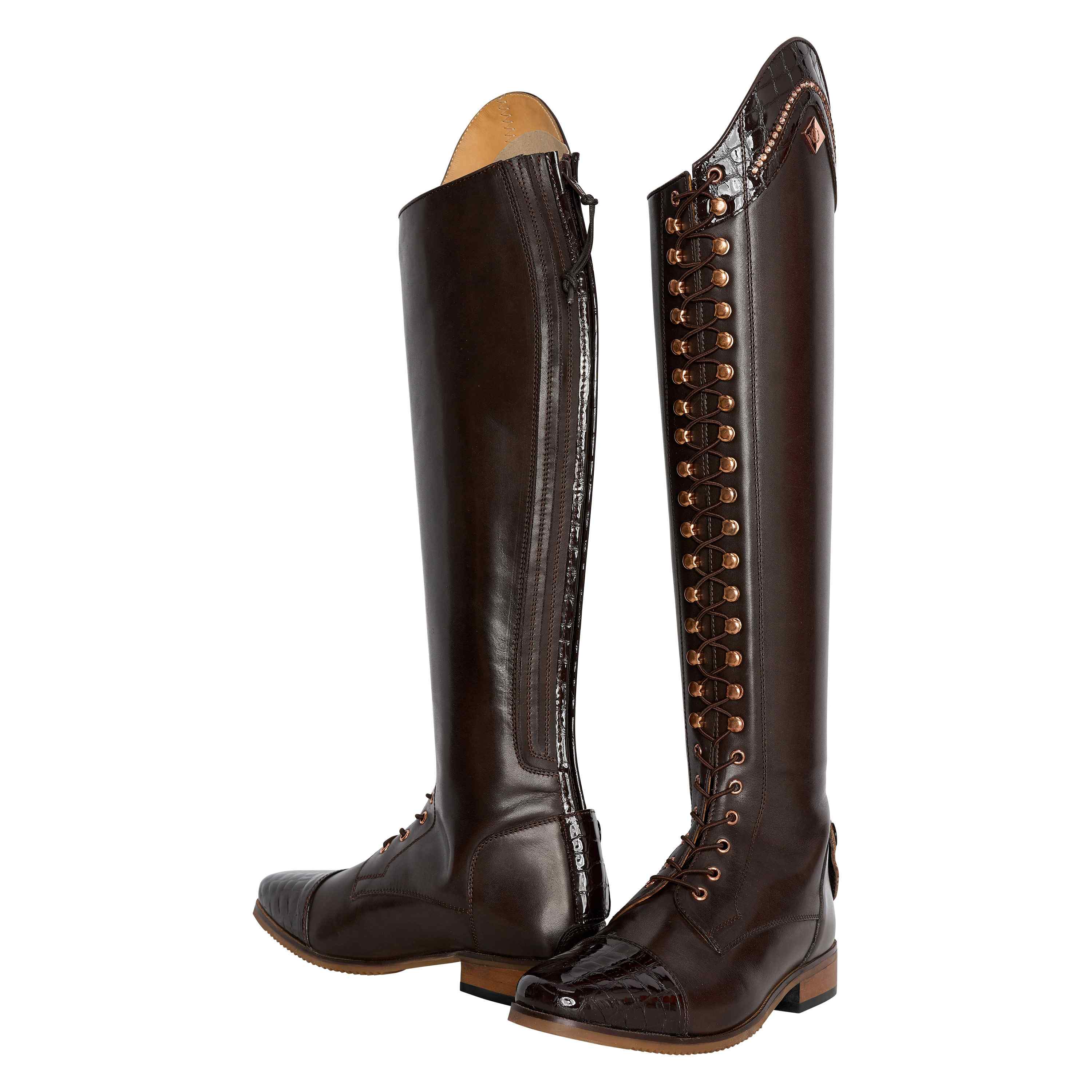 Riding boots IRHOlania Dressage Long/Wide Brown-Brown Croco - PETSTER Norge