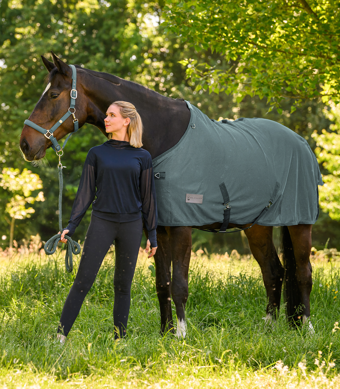Waldhausen COMFORT Fly rug with cross surcingles - pine green - 2