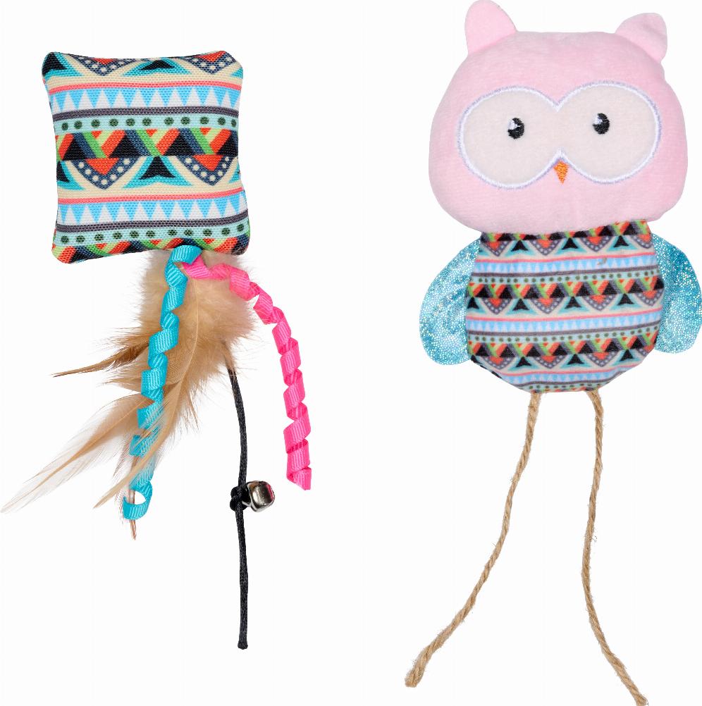 Companion Uggla Kattleksak med Kattmynta - 2pack 9x18,5 cm / 6,5x17 cm