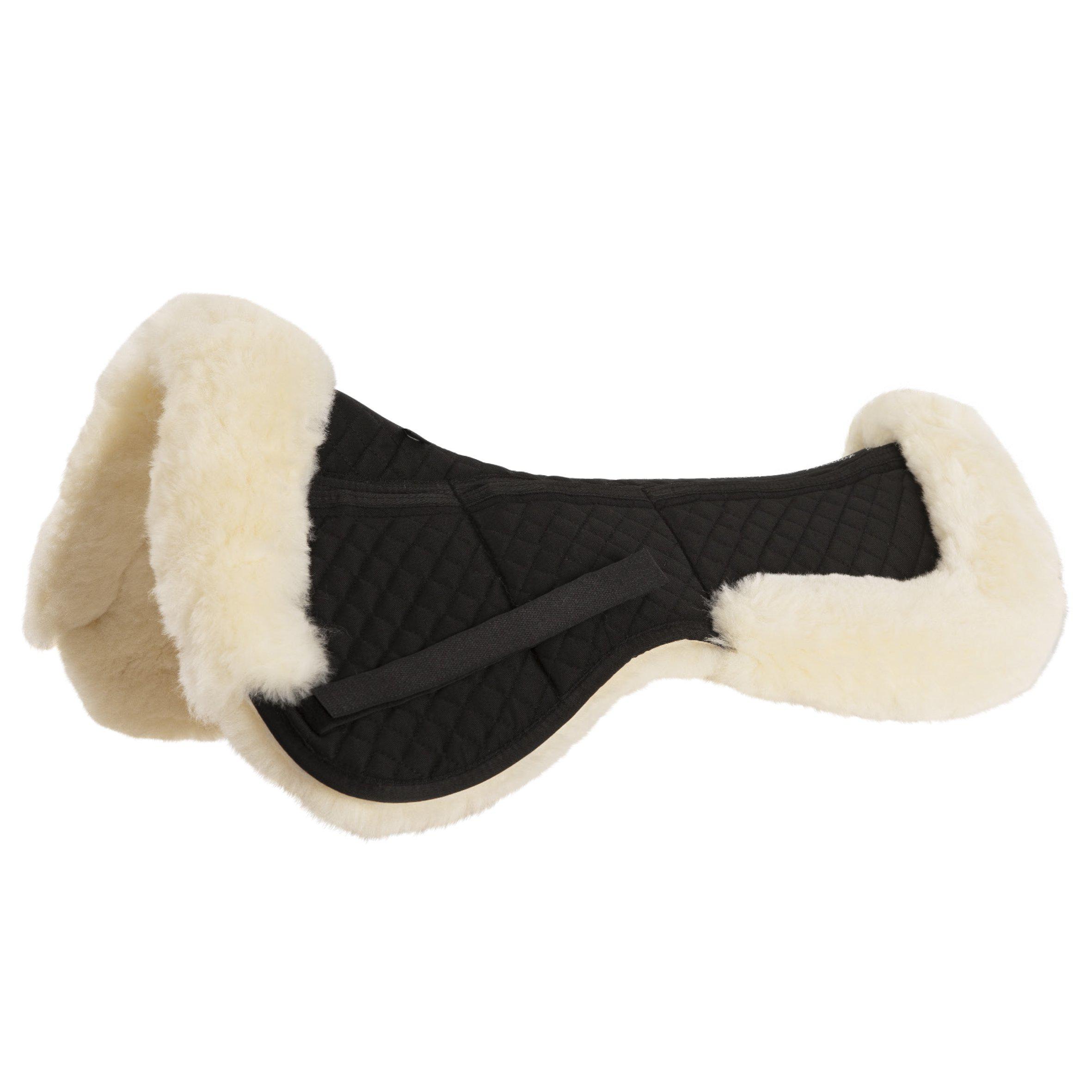 Protector Corrective Half Pad with Sheepskin Trim, Dressage - Brown - 2