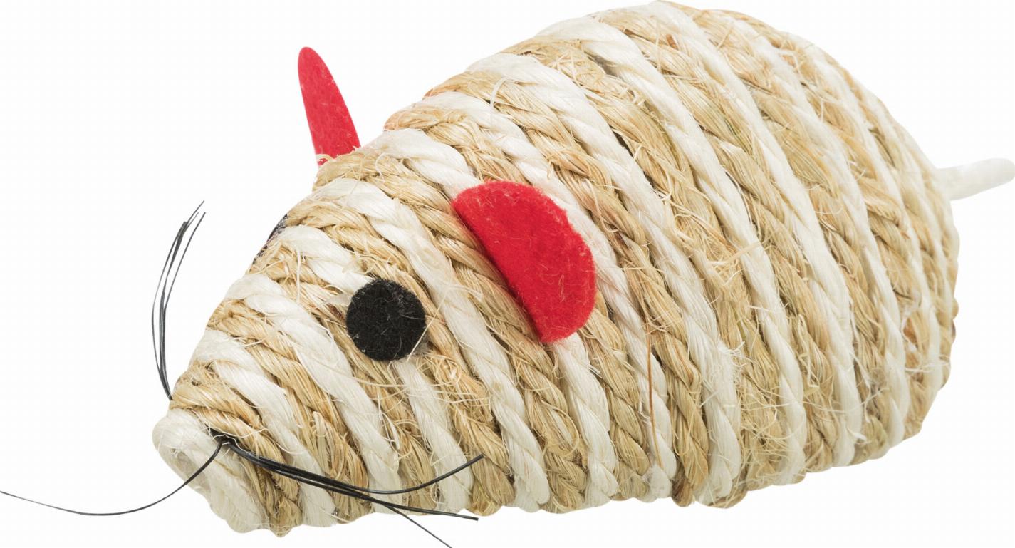 Jolly Paw Sisal-mus med Bjällra Kattleksak - Blandade färger