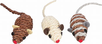 Jolly Paw Sisal Mouse Cat Toy - Assorted colors ø 5 cm
