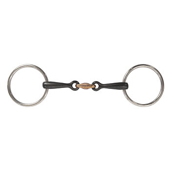 Lippo Double-Jointed Snaffle Bit With Plate, 14 mm