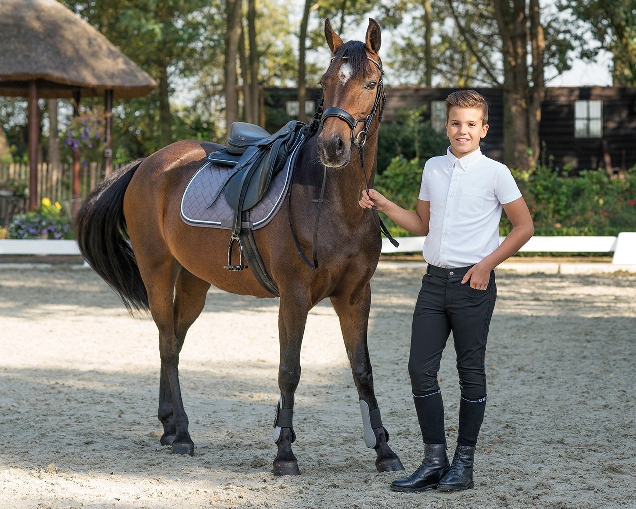 QHP Luc Silikon Knäskodd Ridbyxa Junior, 140 - endast detta ex - 2
