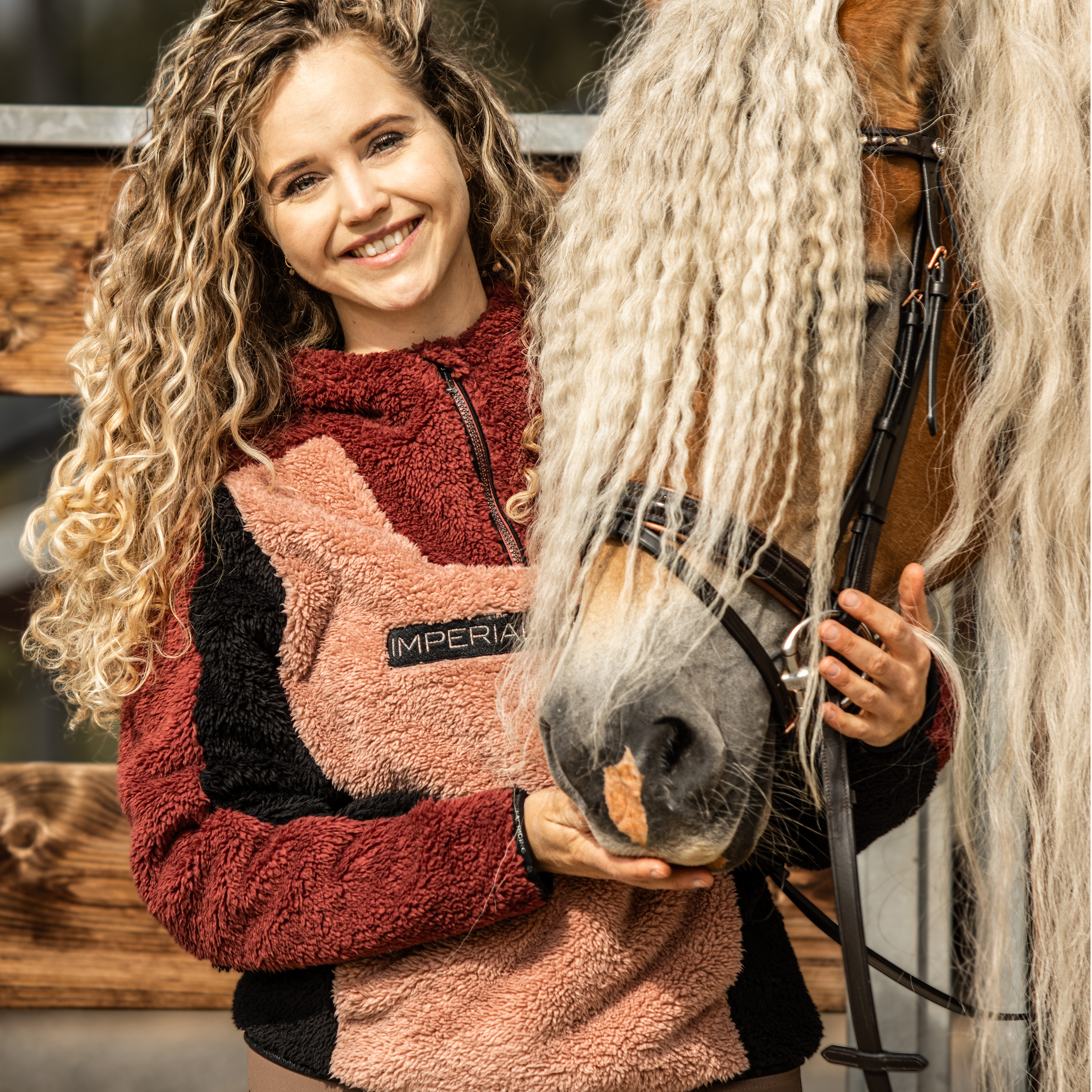 Imperial Riding Fleece sweater Funky Furry Dark Rosy - 3