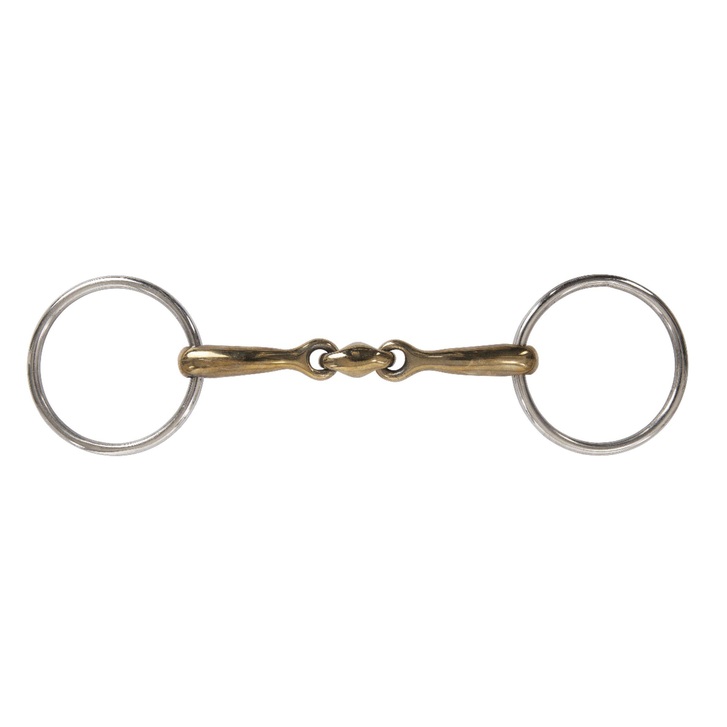 Lippo Double-Jointed Snaffle Bit With Plate, 14 mm