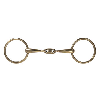 Lippo Double-Jointed Snaffle Bit With Plate, 14 mm