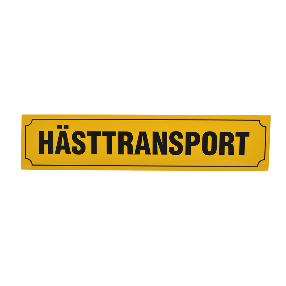 V-Plast horse transport sign (in Swedish) 90 x 20 cm