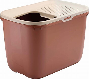 Savic Hop In Litter Box - Champagne Pink/Tuscan Red 58,5x39x39,5 cm