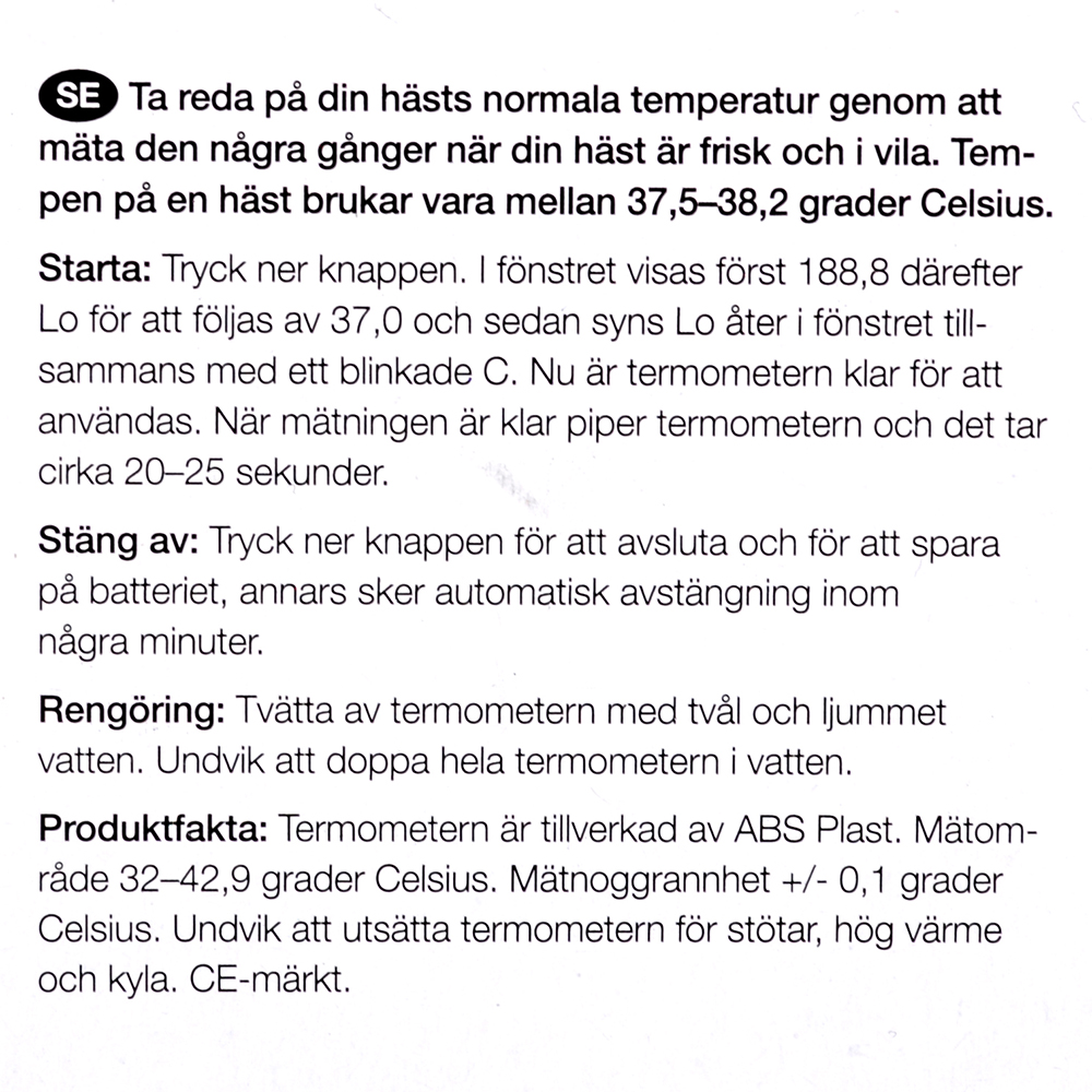 Safehorse Kuumemittari Hevoselle - 3