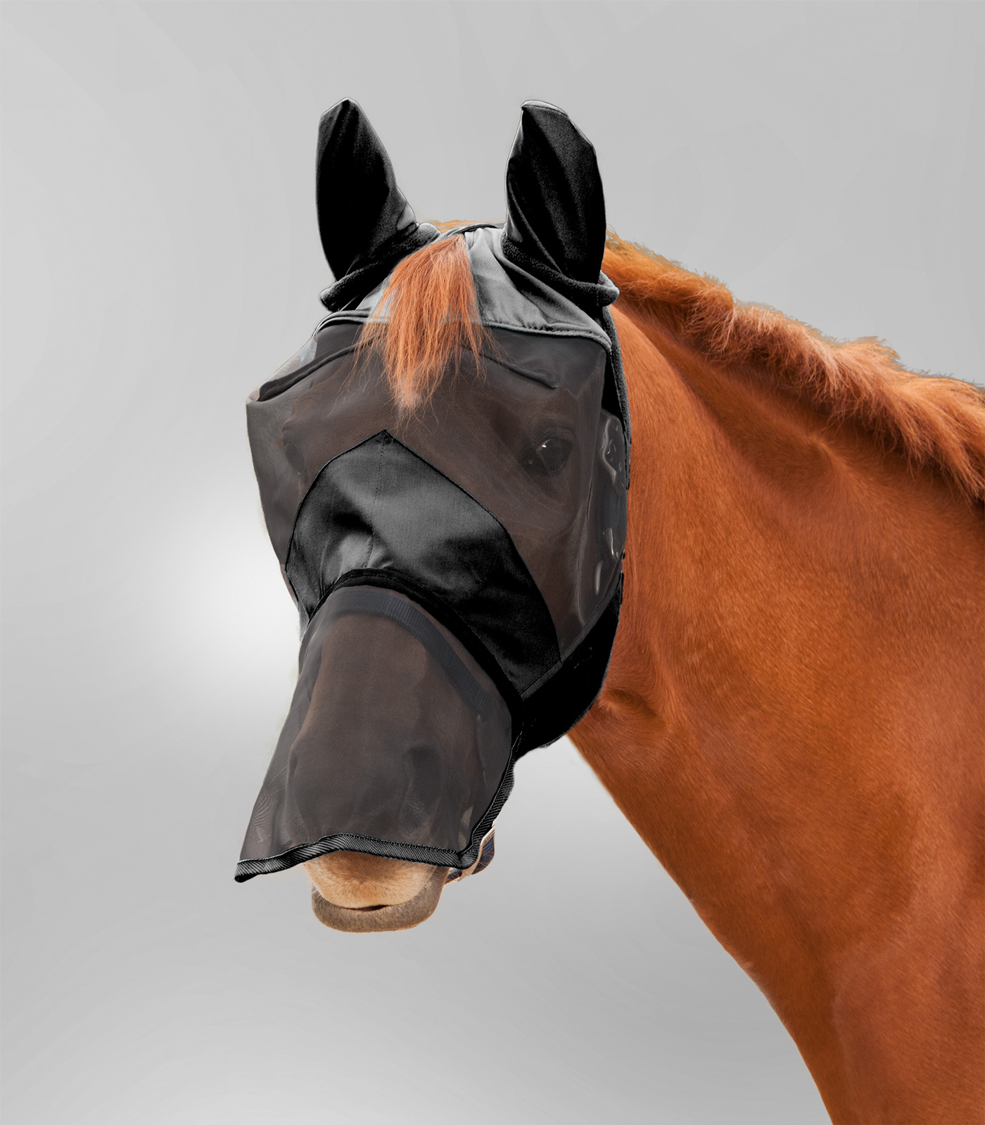 Waldhausen PREMIUM fly mask with ear and nose protection black