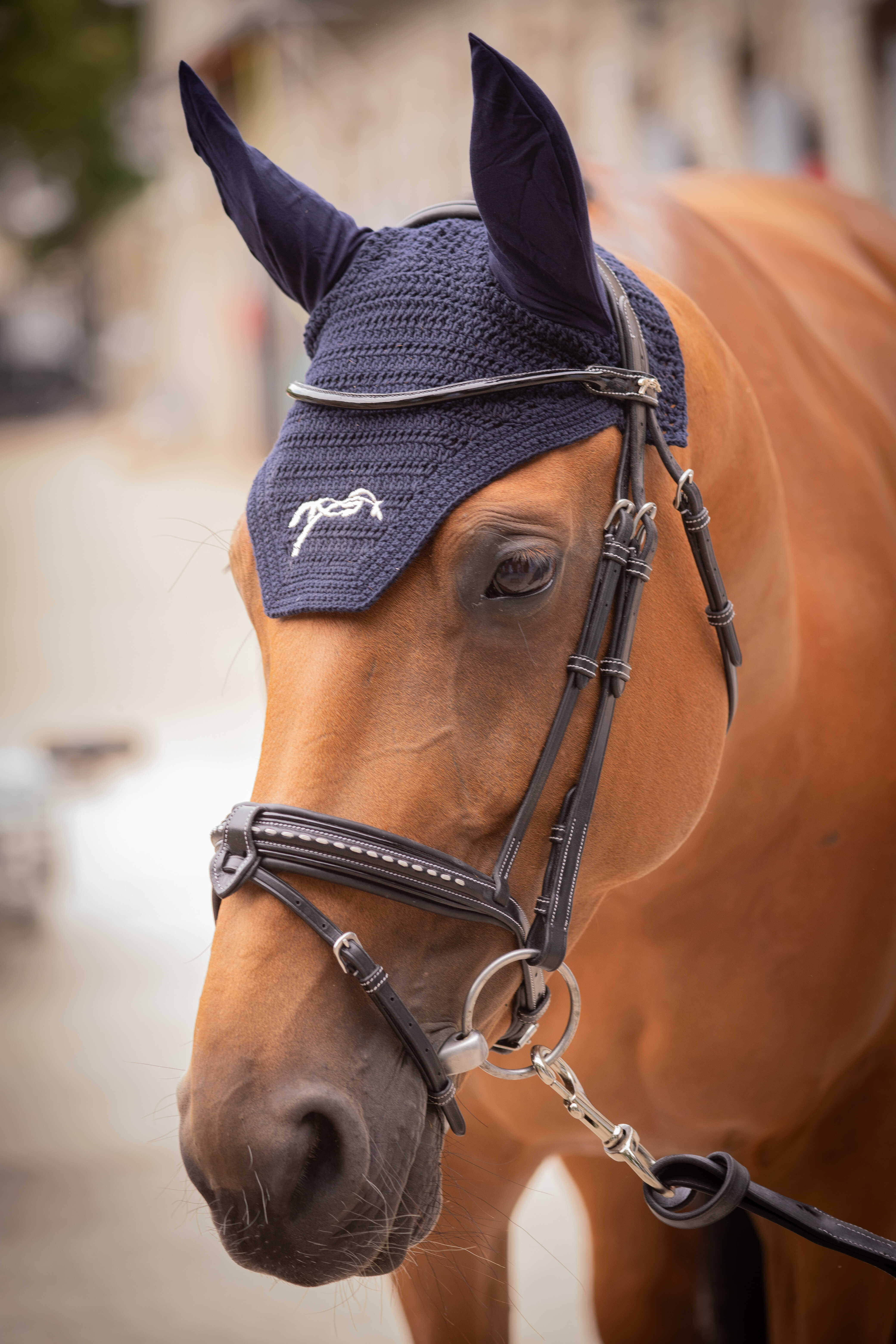 Pénéope Cotton Ear Bonnet Navy blue - 2