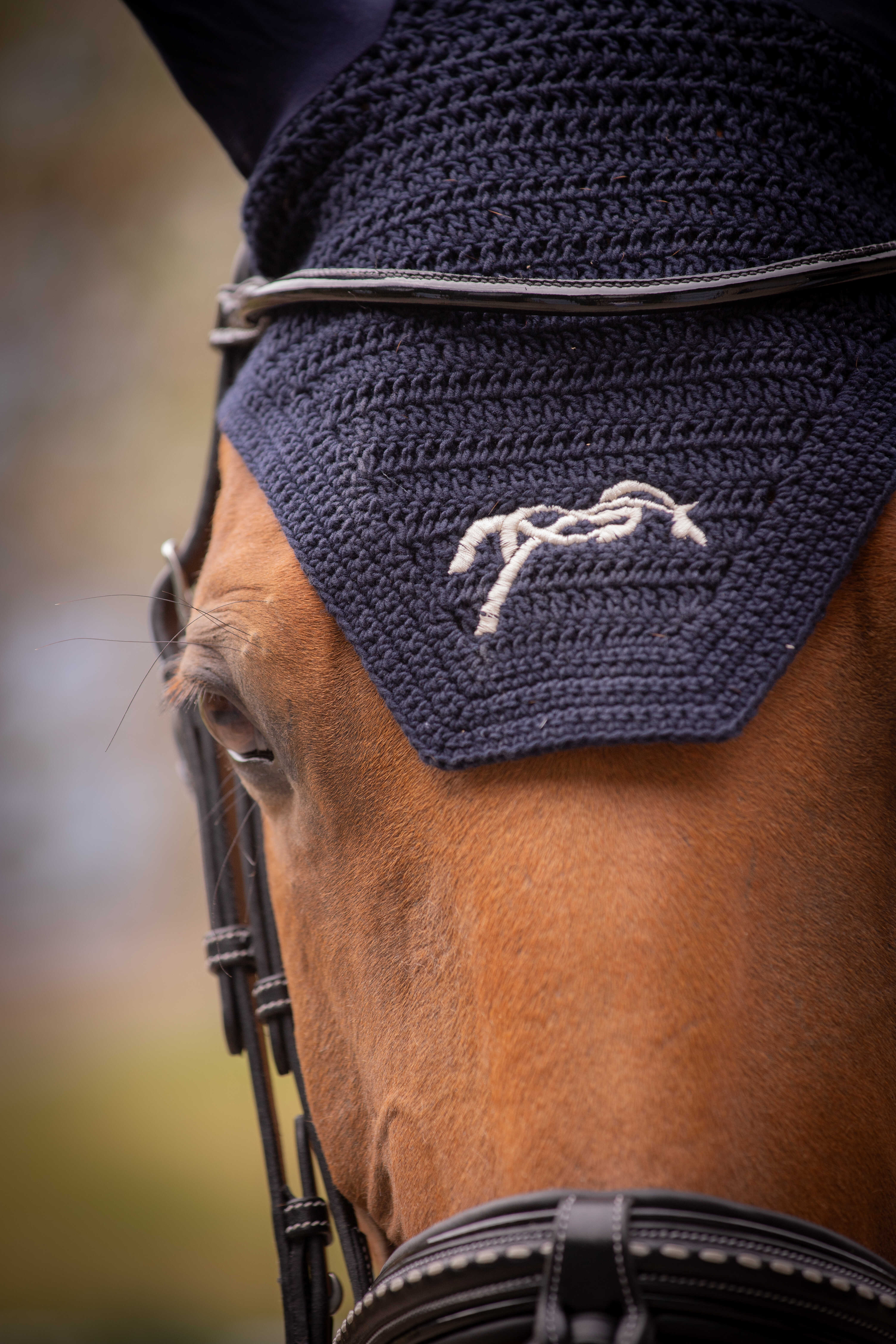 Pénéope Cotton Ear Bonnet Navy blue - 3