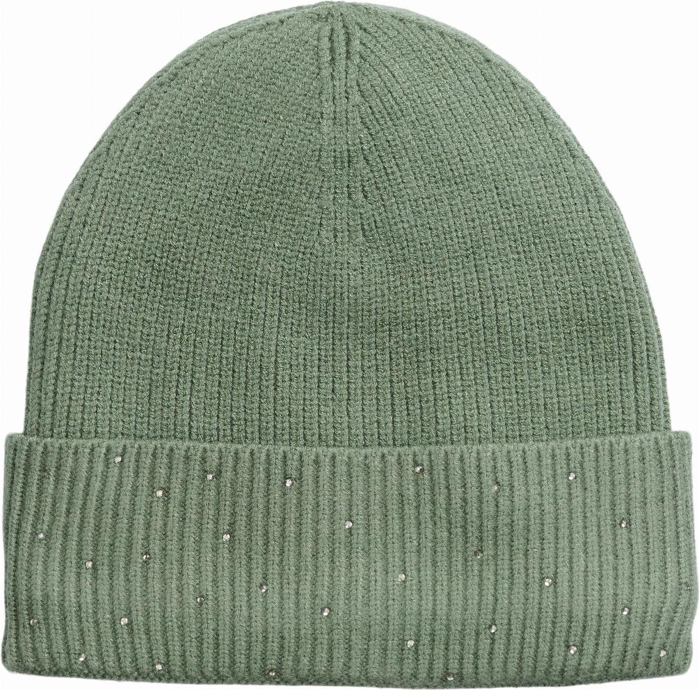 Equipage Vaino Glittery Ribbed Beanie - Granite Green
