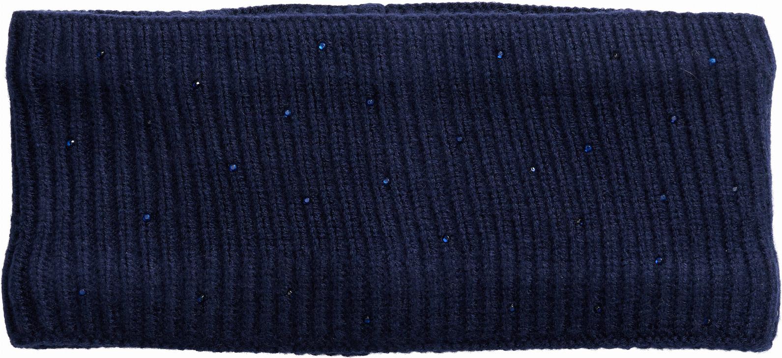 Equipage Vaina Glittrigt Stickat Pannband  - Navy
