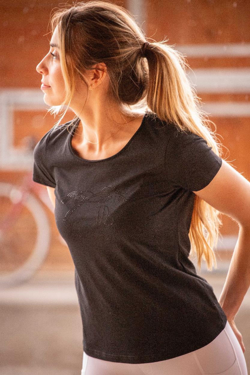 Penelope Iconic Strass T-shirt Svart (XXS)