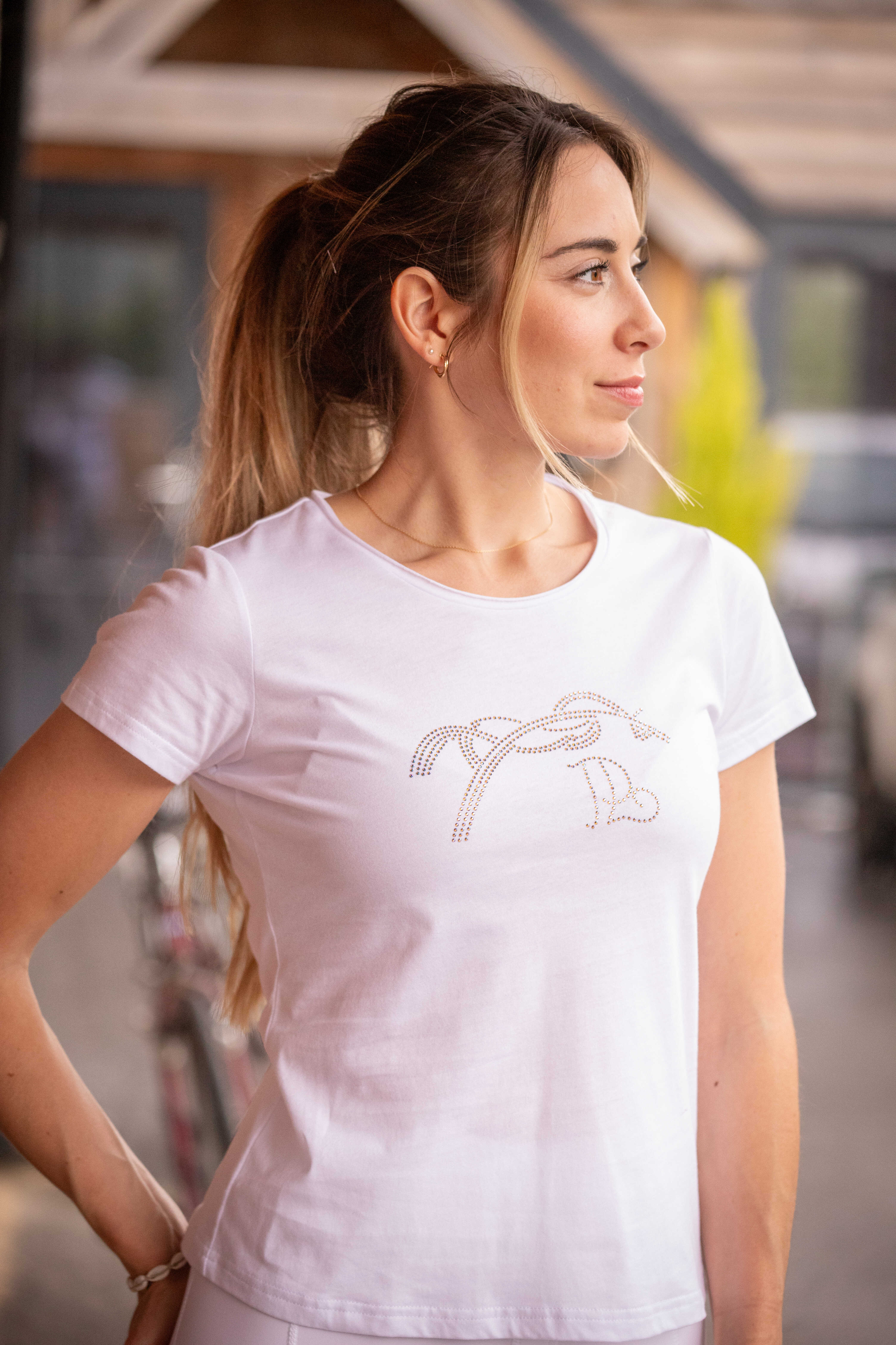 Penelope Iconic Strass T-shirt Vit - 4