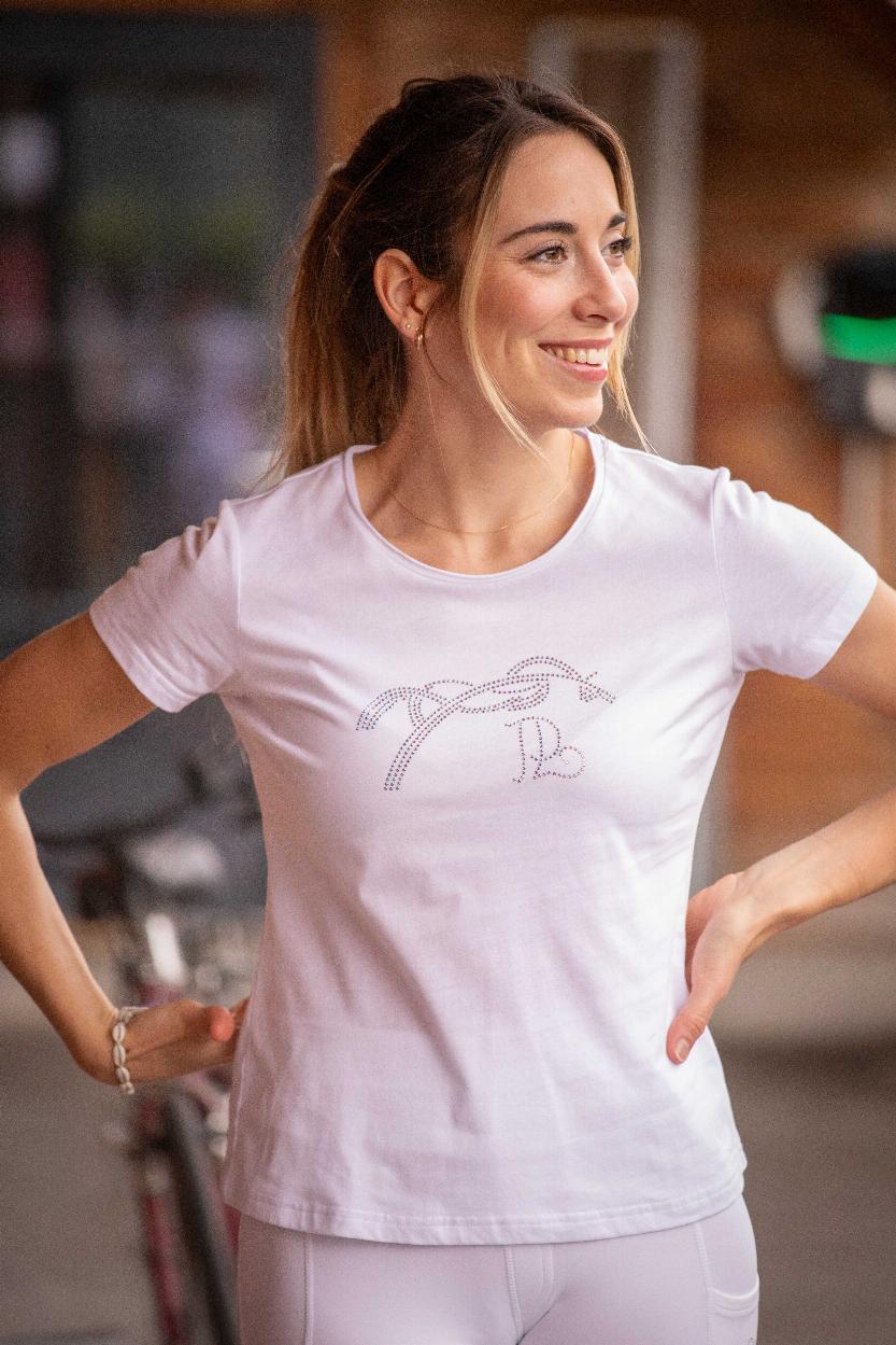 Penelope Iconic Strass T-shirt Vit (XXS)