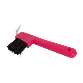 Protector Hoof Pick With Brush - Fuschia