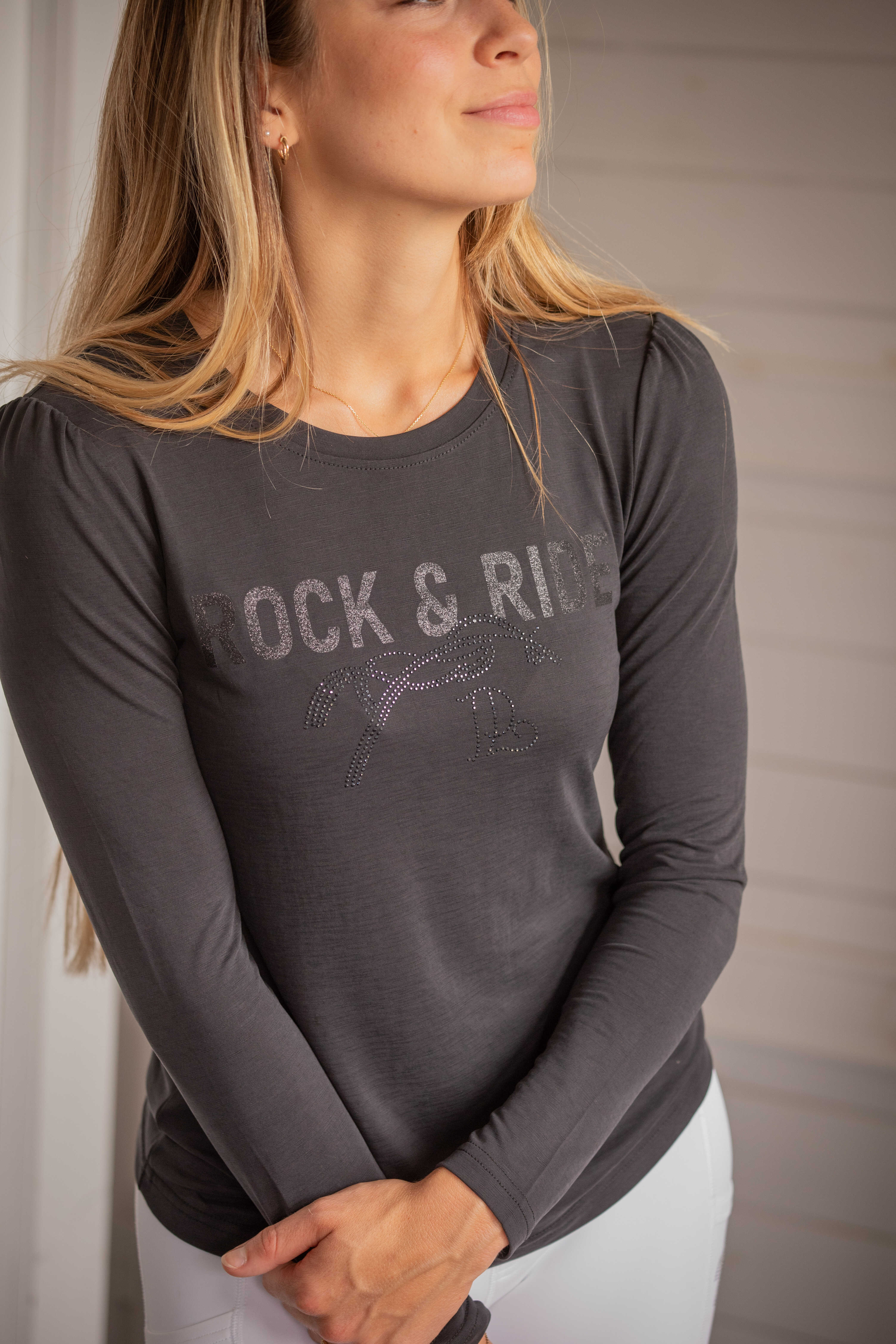 Penelope Lovely Långärmad T-shirt Mörkgrå - 7