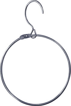 Stock Ring With Movable Hook Nickel Plated Metal - 14 cm