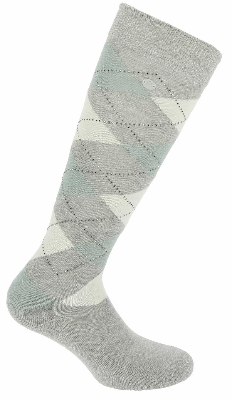 Equitheme Girly Riding Socks Grey/light bue, 39/41