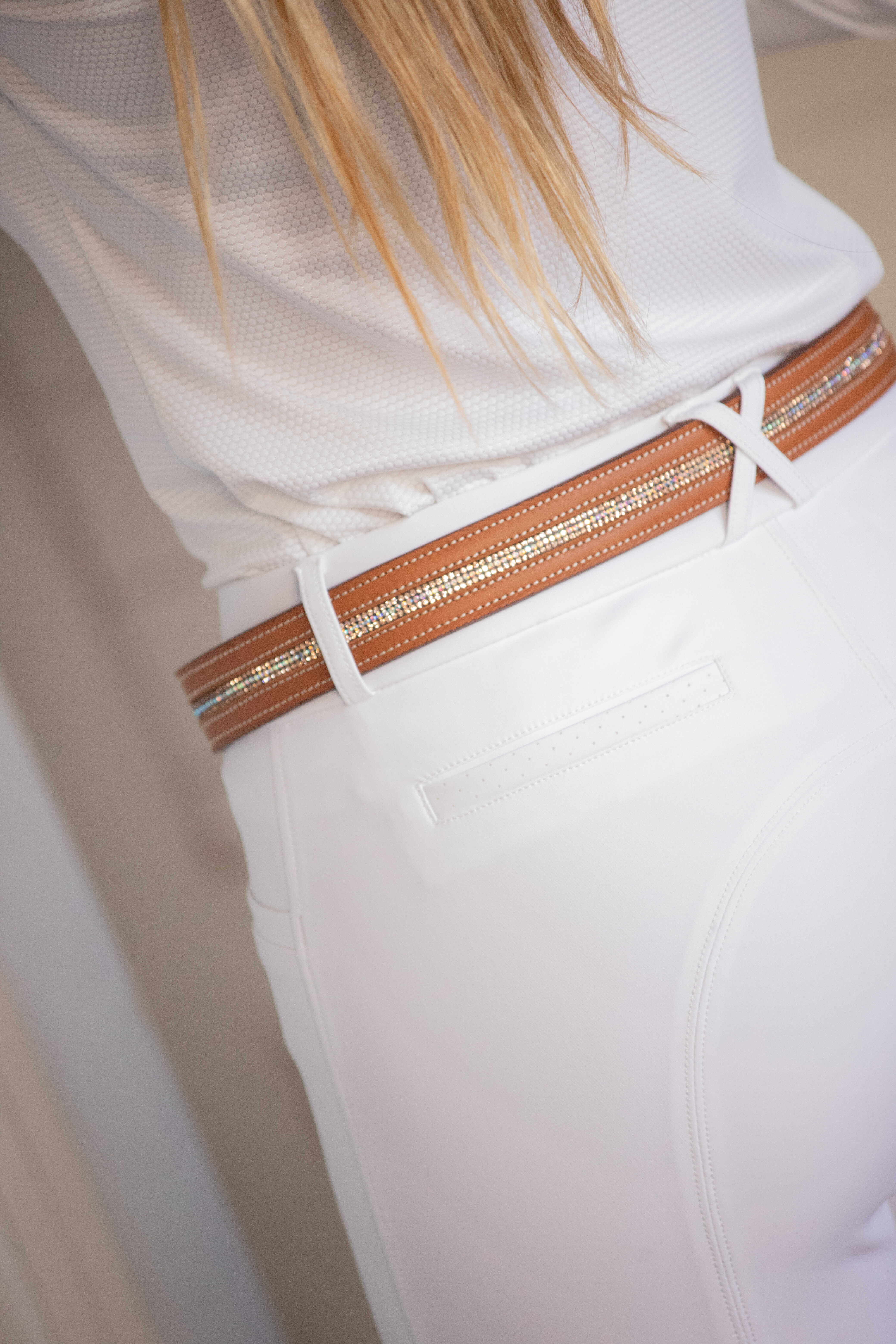 Penelope Signature Rhinestone Bälte Cognac - 5