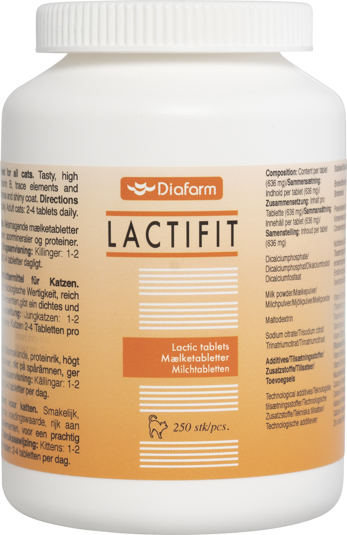 Diafarm LactiFit Maitohappotabletit Kissalle, 250kpl
