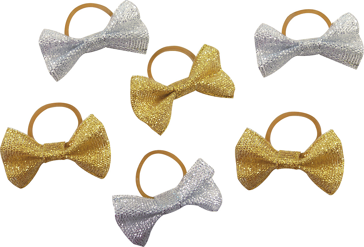 EQUITHEME Braiding Bows Glittered Gold Glittered