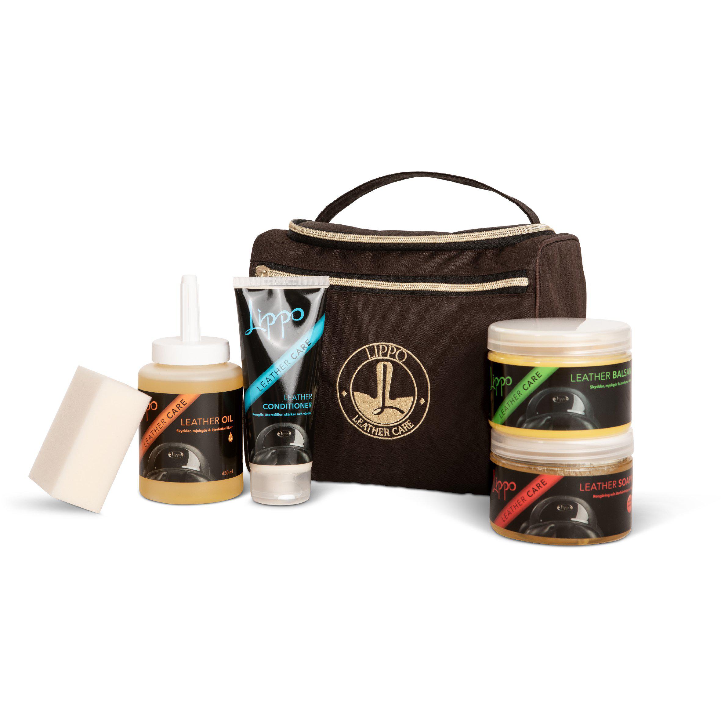 Lippo Lederpflege-Set mit Tasche - Braun