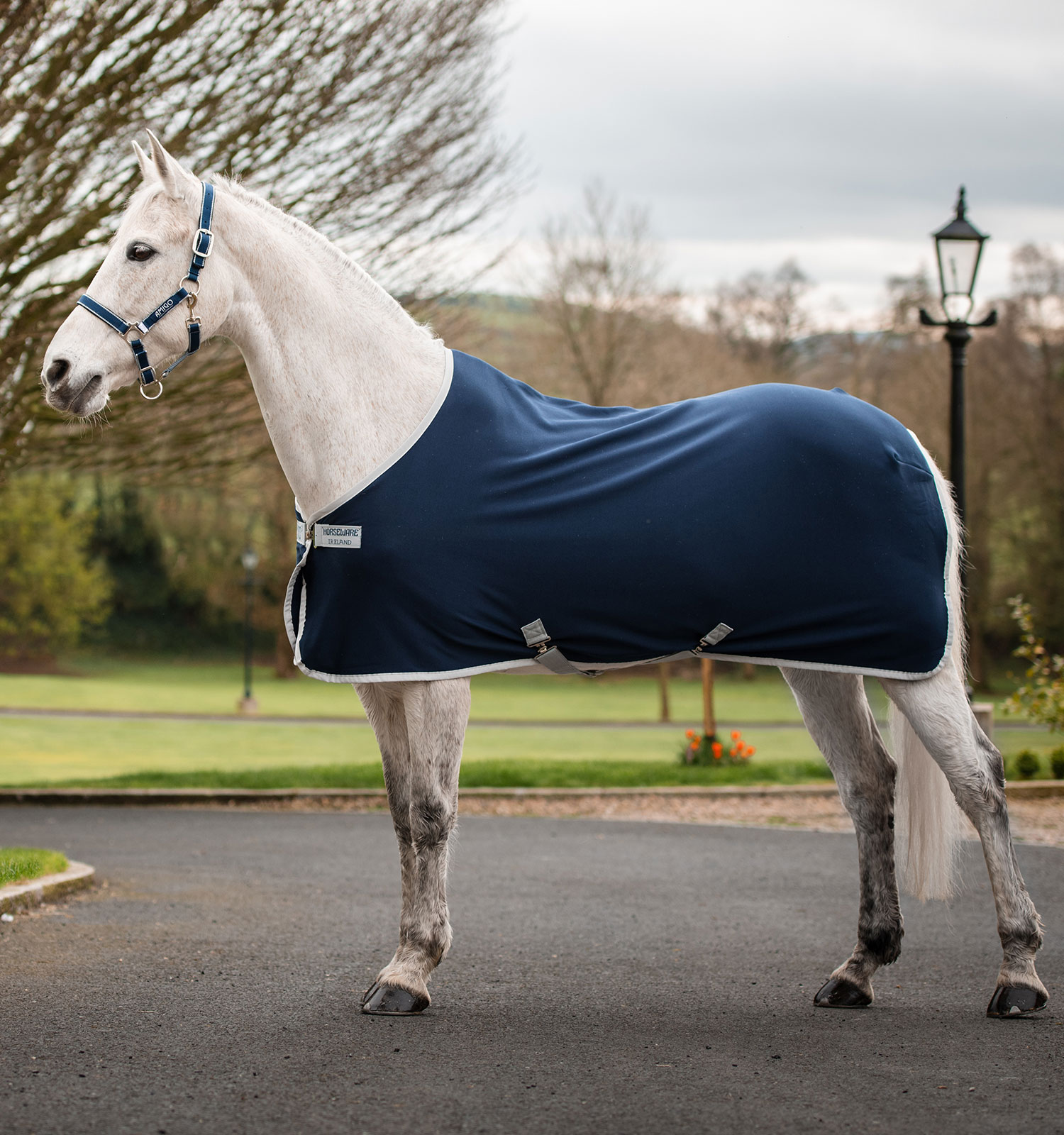HorseWare  Amigo  Jersey Cooler Horse Rug - Navy/Silver, 6'0 - 130 cm - only this copy - 2