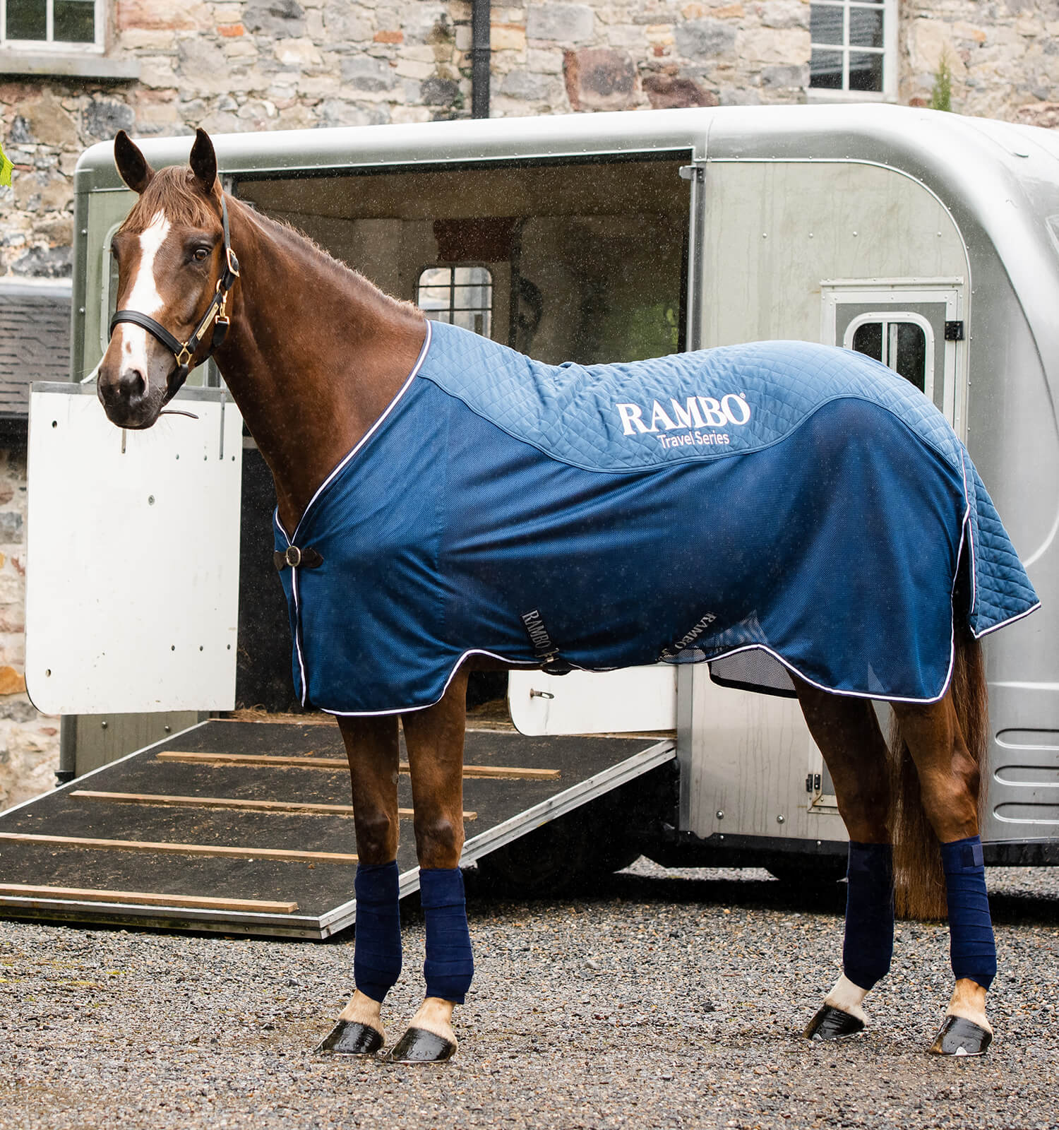 Horseware Rambo Travel Series - Navy/ Navy & Silver, 6'0 - 130 cm - only this copy