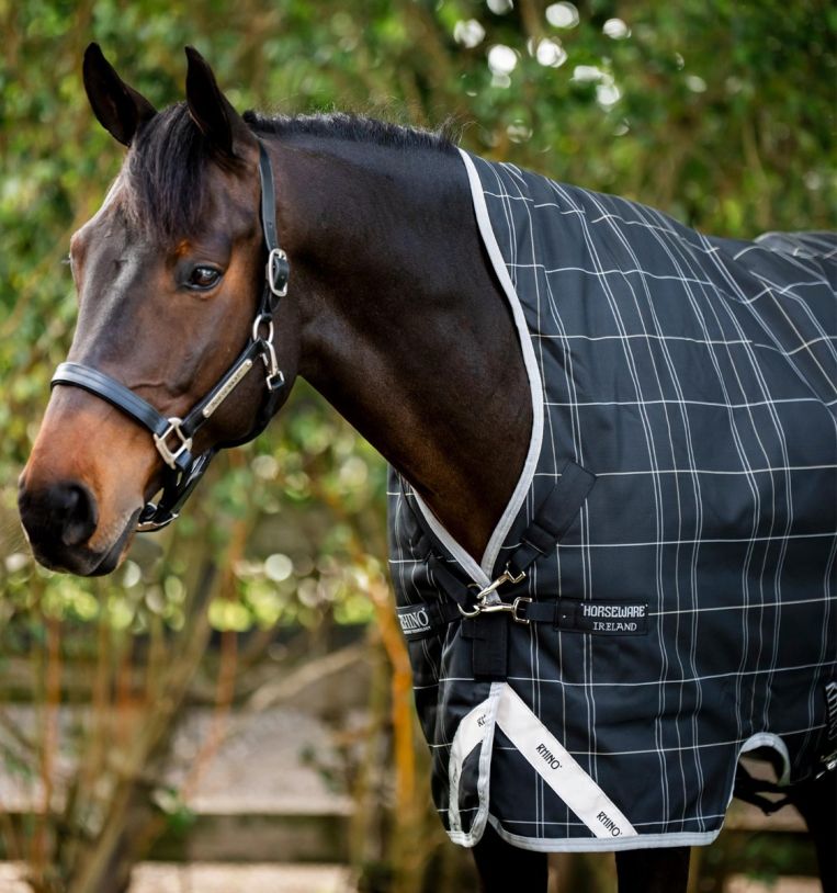 Horseware Rhino Wug Turnout Loimi (100g Light) - Black/Grey/White Chalk & Gray - 3