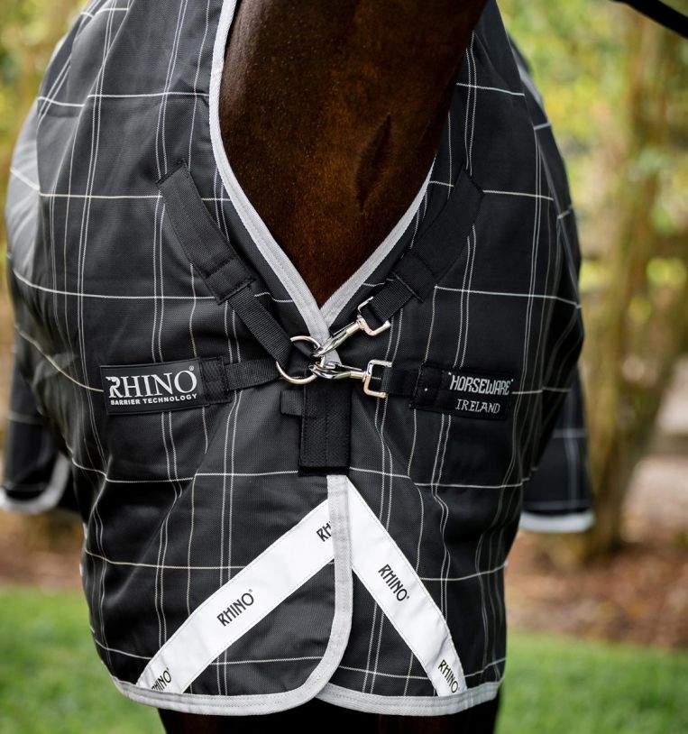 Horseware Rhino Wug Turnout Loimi (100g Light) - Black/Grey/White Chalk & Gray - 2