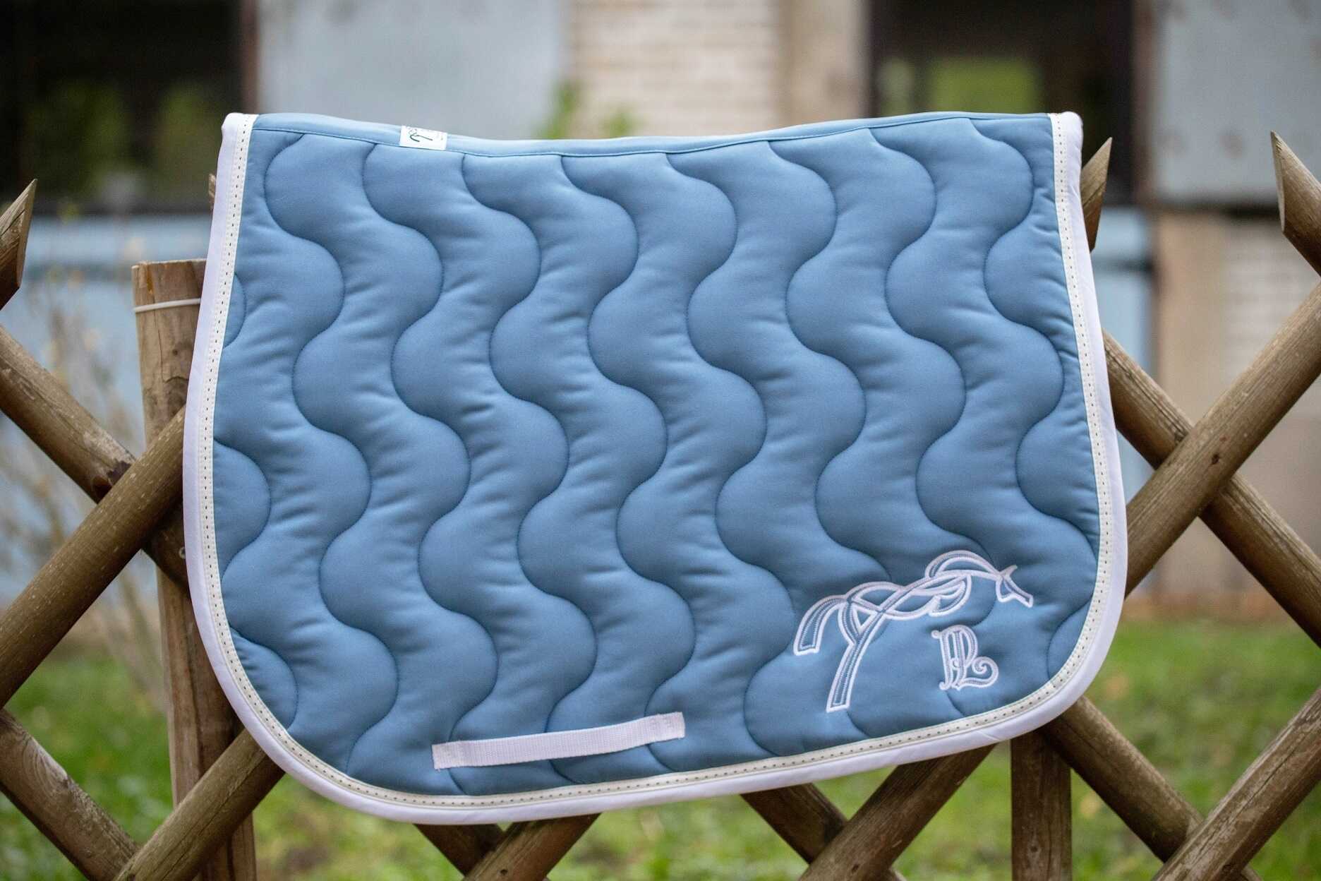 Pénélope Classique Saddle Pad Peacock blue /white - 2