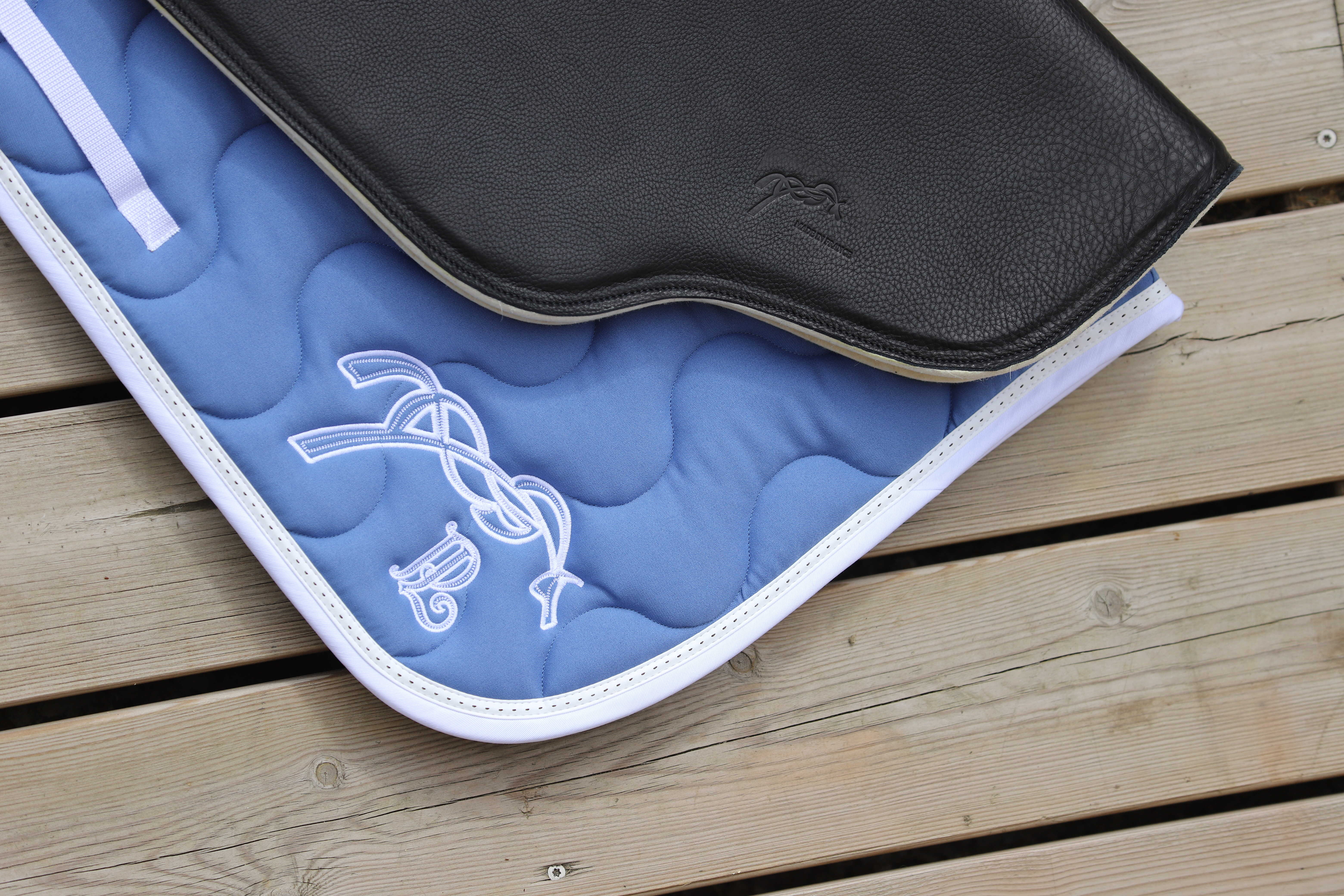 Pénélope Classique Saddle Pad Peacock blue /white - 5