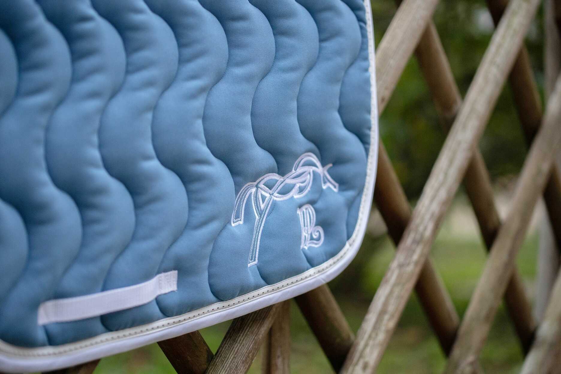 Pénélope Classique Saddle Pad Peacock blue /white - 3