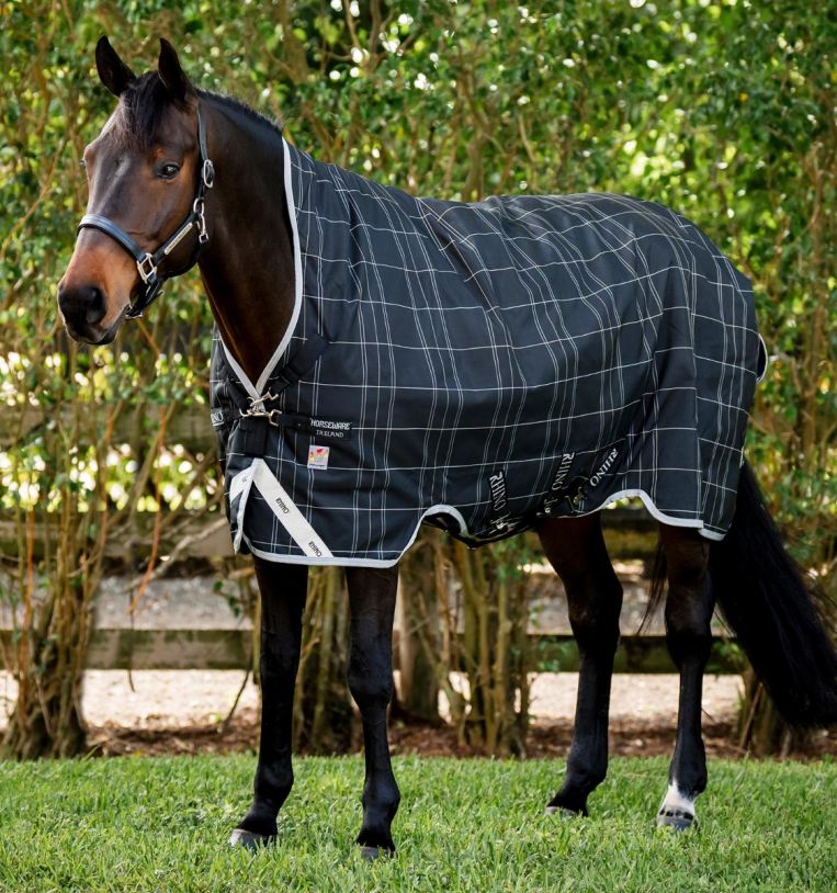 Horseware Rhino Wug Vari-Layer Turnout (250g Medium) Hästtäcke - Black/Grey/White Chalk & Gray (5'6 - 115 cm)