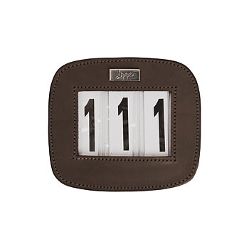 Lippo Number Holder Leather, Rectangular - Brown