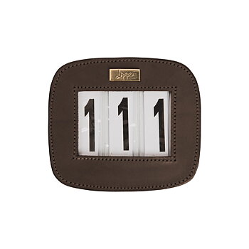 Lippo Number Holder Leather, Rectangular - Brown