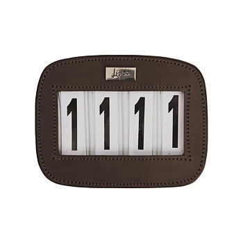 Lippo Number Holder Leather, Rectangular - Brown