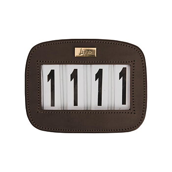 Lippo Number Holder Leather, Rectangular - Brown